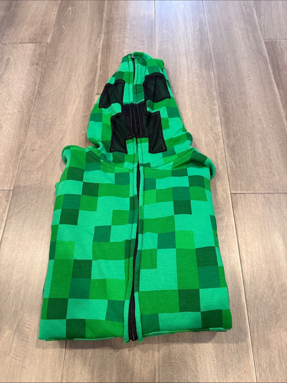 Green Pixel Hoodie Vest for Kids - Gamer Style